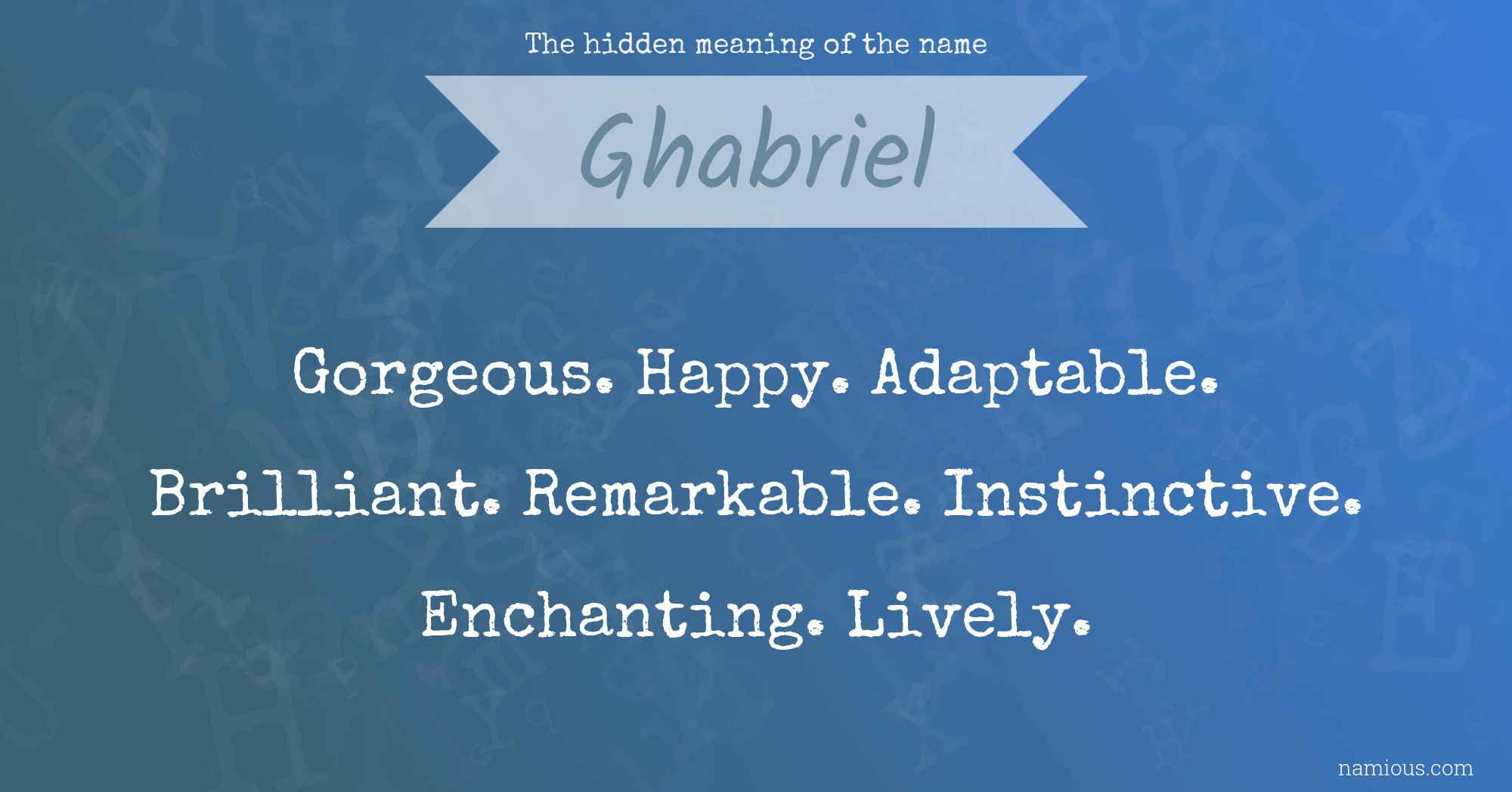 The hidden meaning of the name Ghabriel