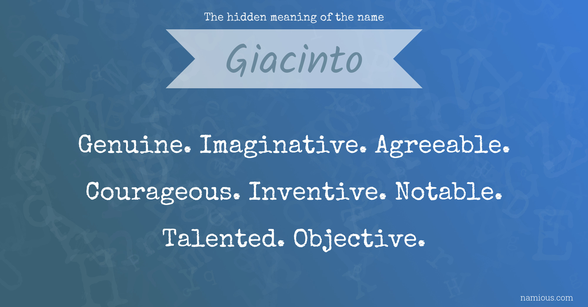 The hidden meaning of the name Giacinto