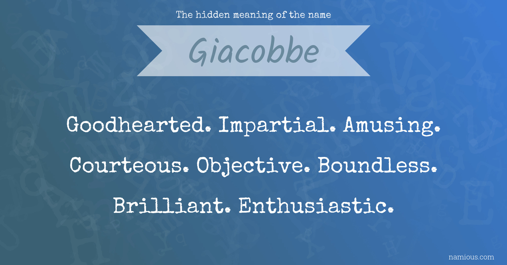 The hidden meaning of the name Giacobbe