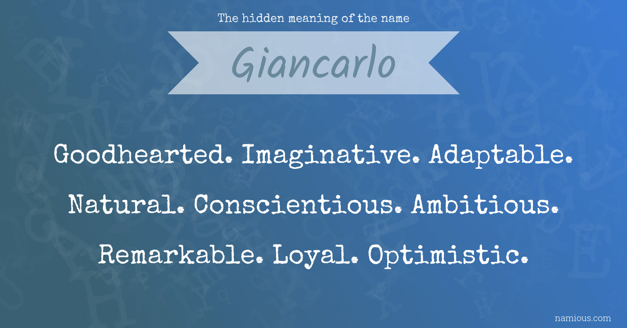 The hidden meaning of the name Giancarlo