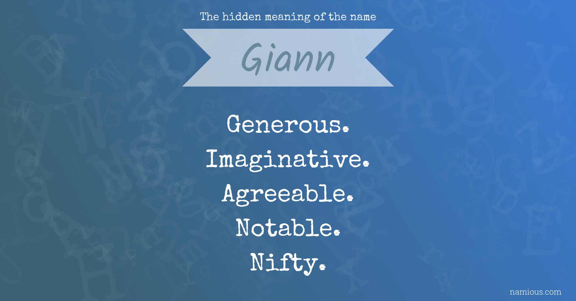 The hidden meaning of the name Giann