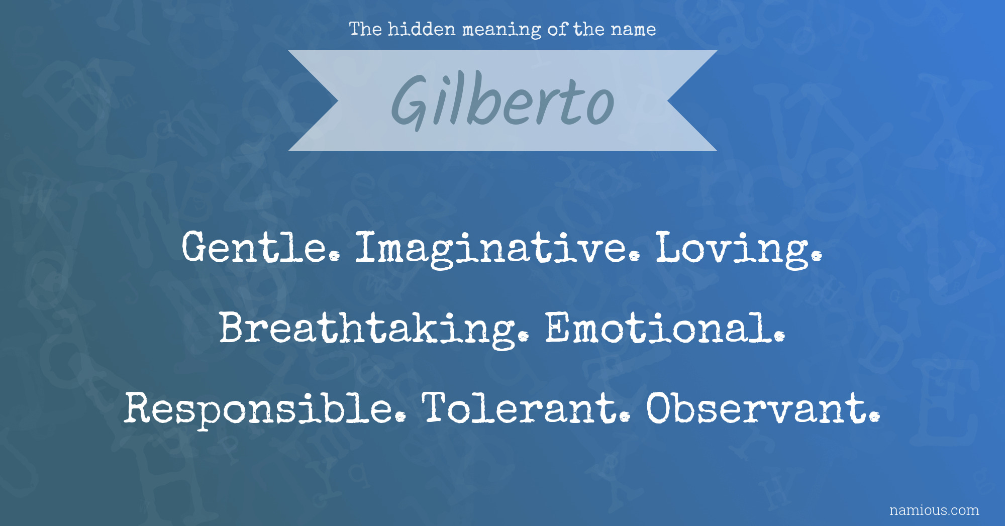 The hidden meaning of the name Gilberto