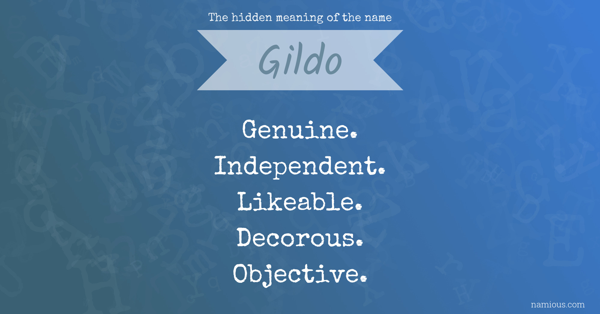 The hidden meaning of the name Gildo