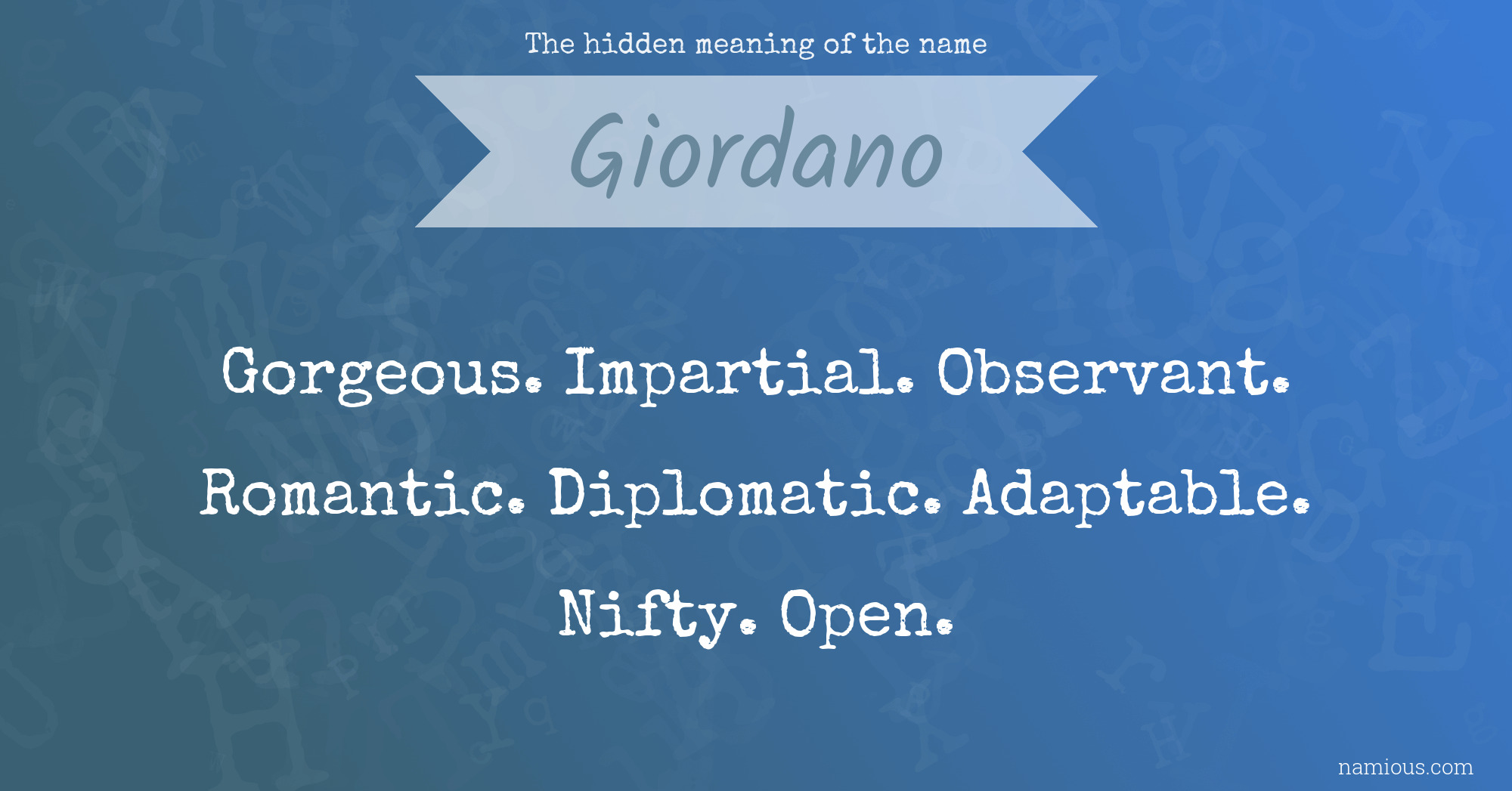 The hidden meaning of the name Giordano