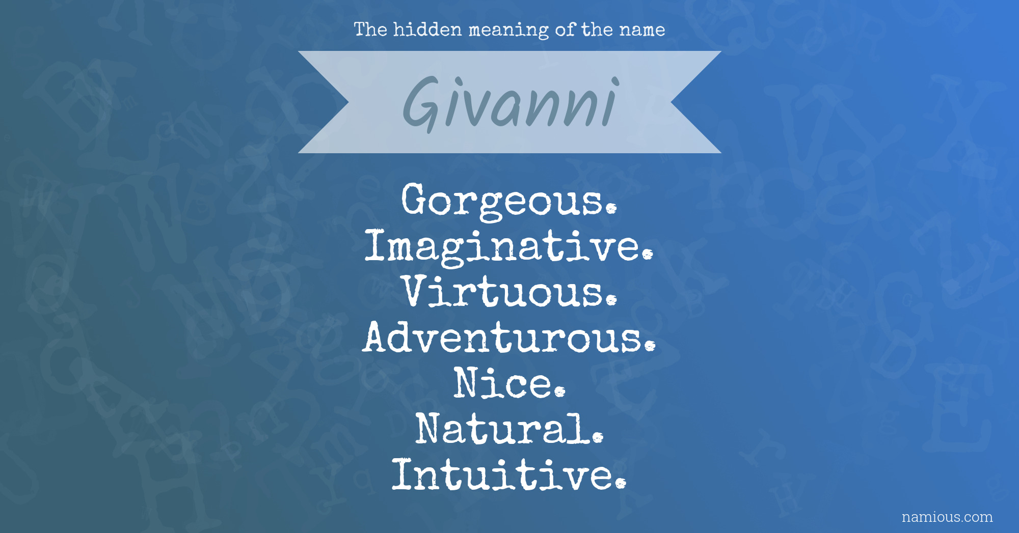 The hidden meaning of the name Givanni