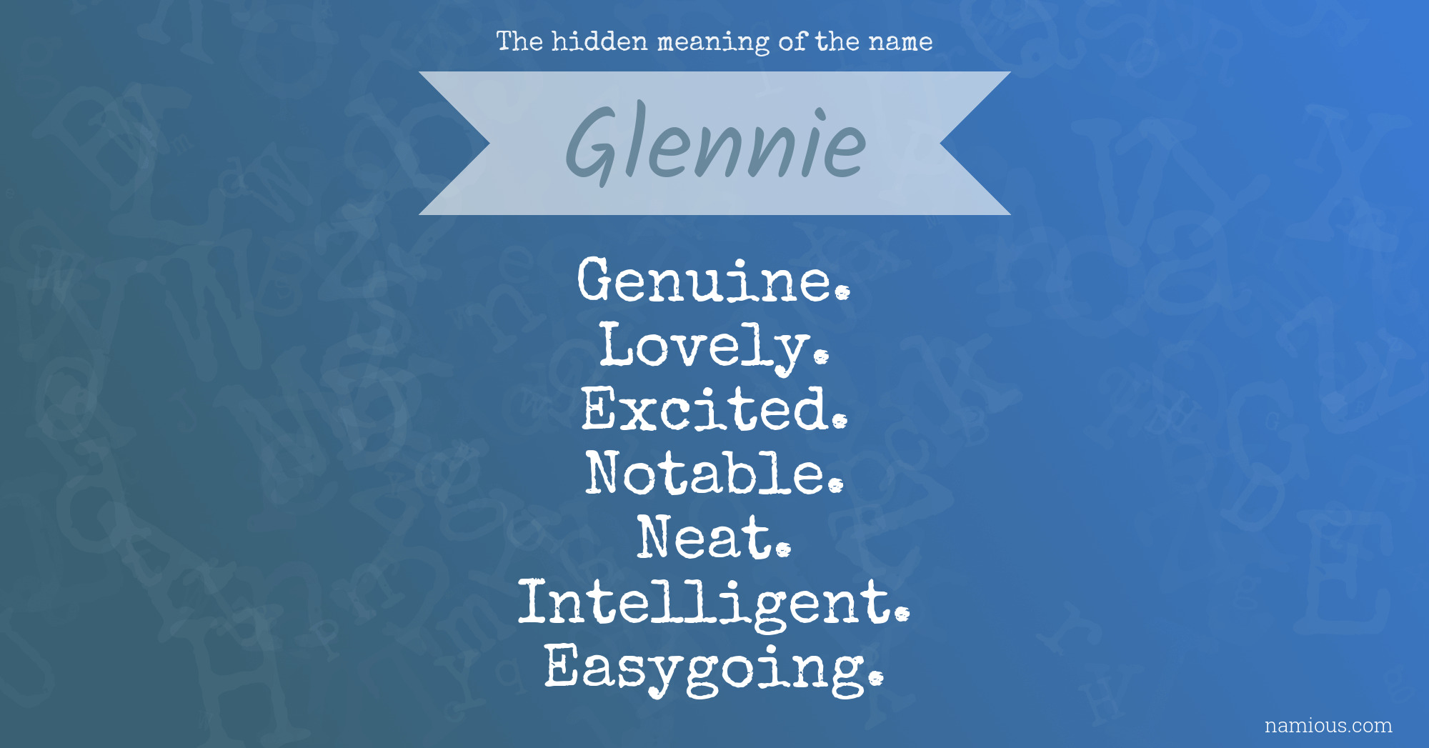 The hidden meaning of the name Glennie