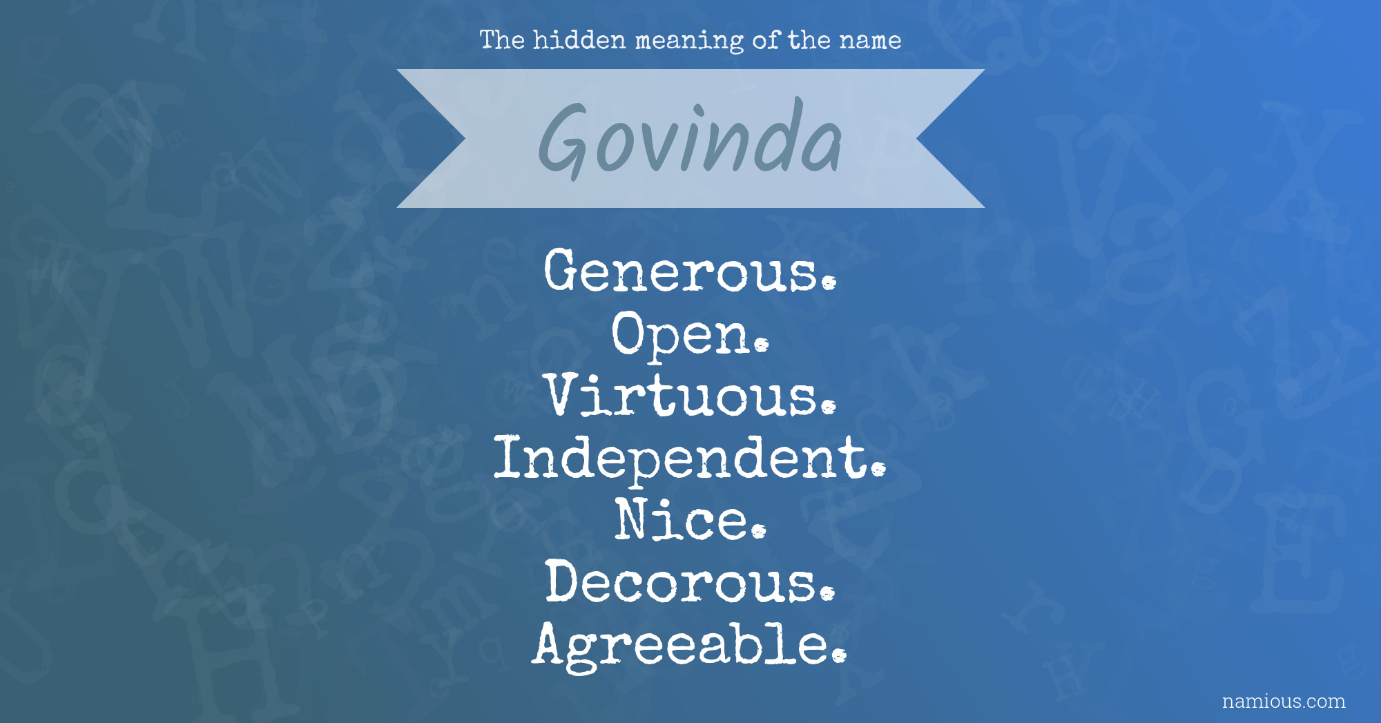 The hidden meaning of the name Govinda