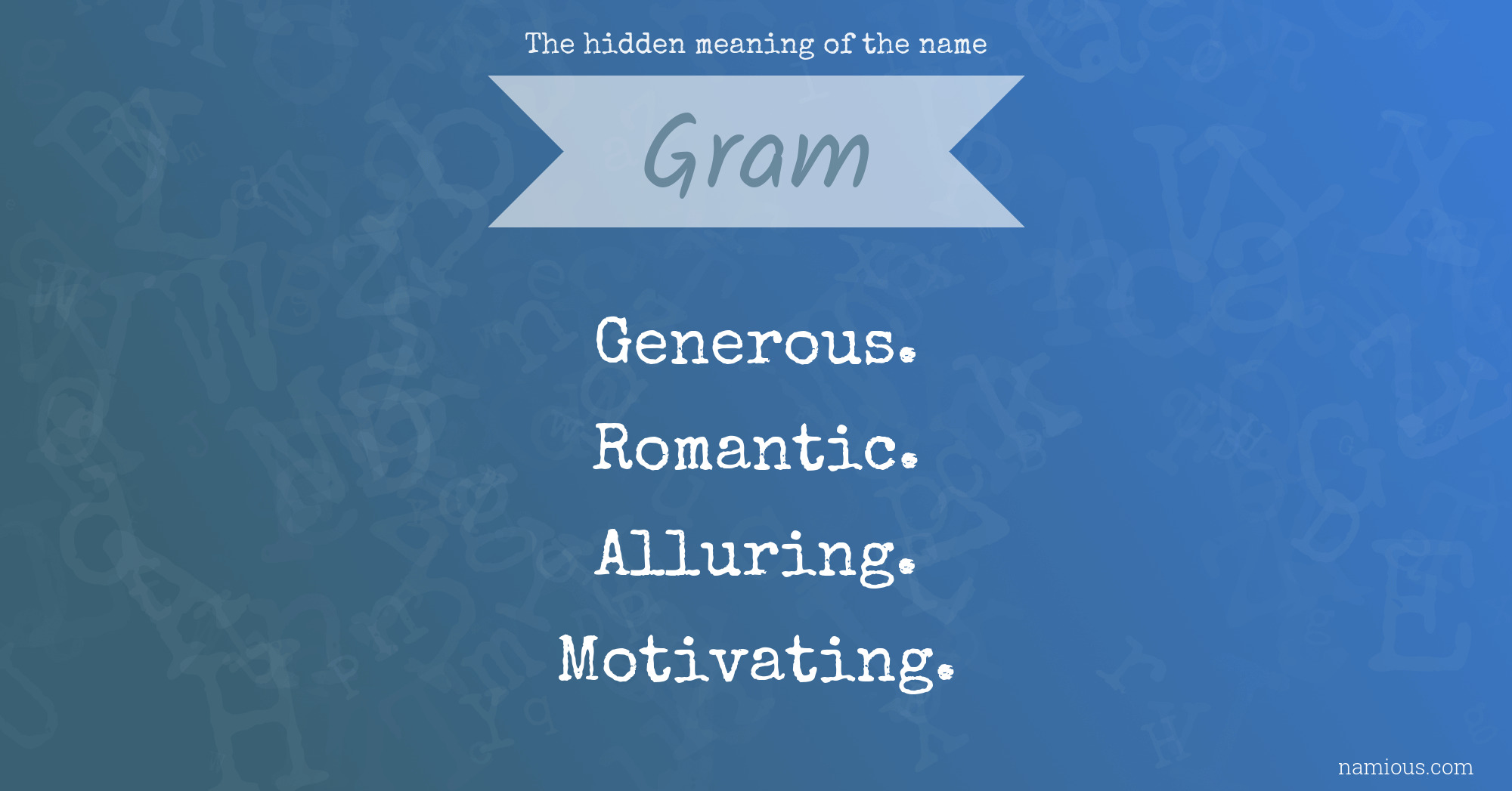 The hidden meaning of the name Gram