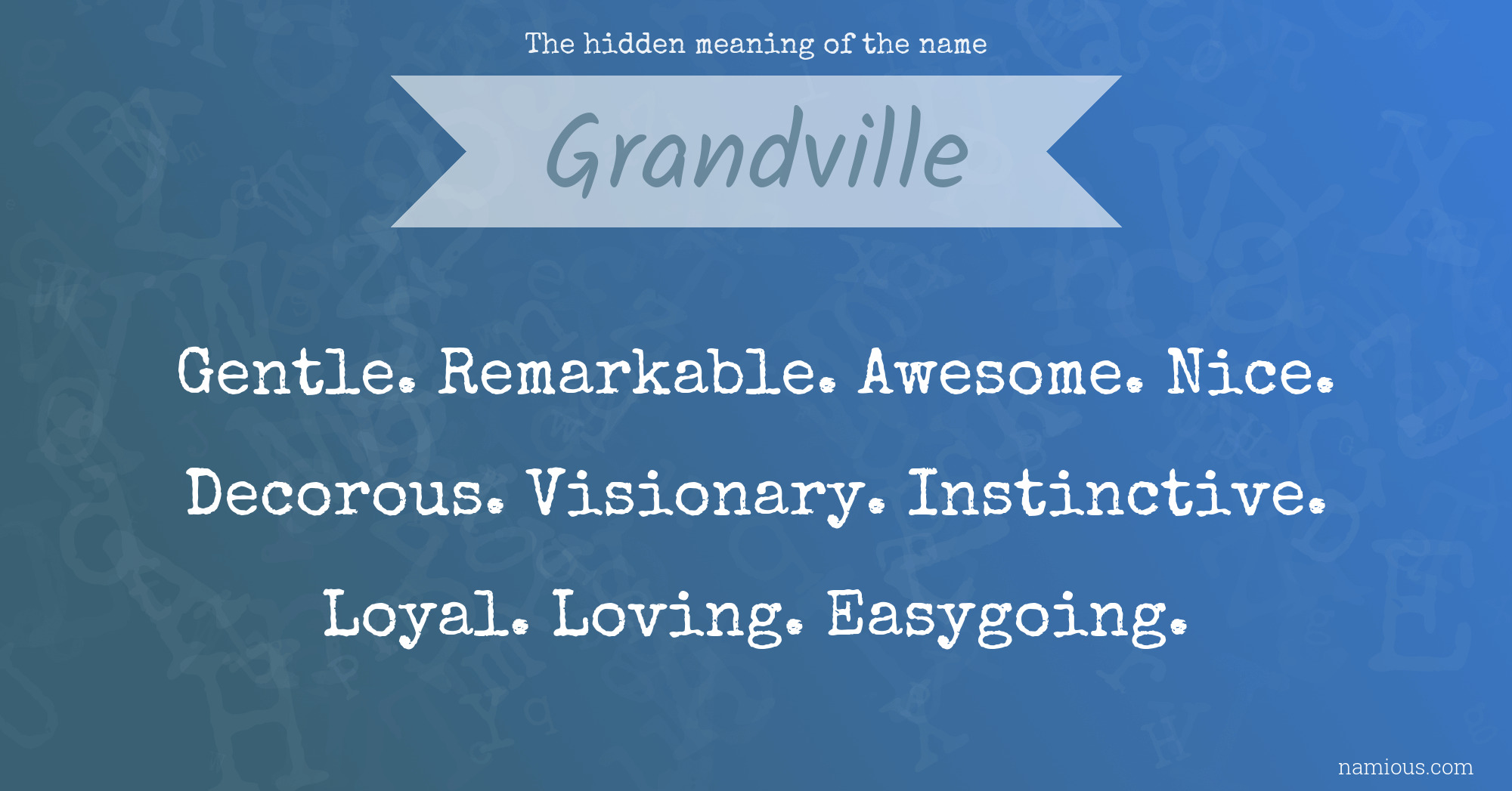 The hidden meaning of the name Grandville