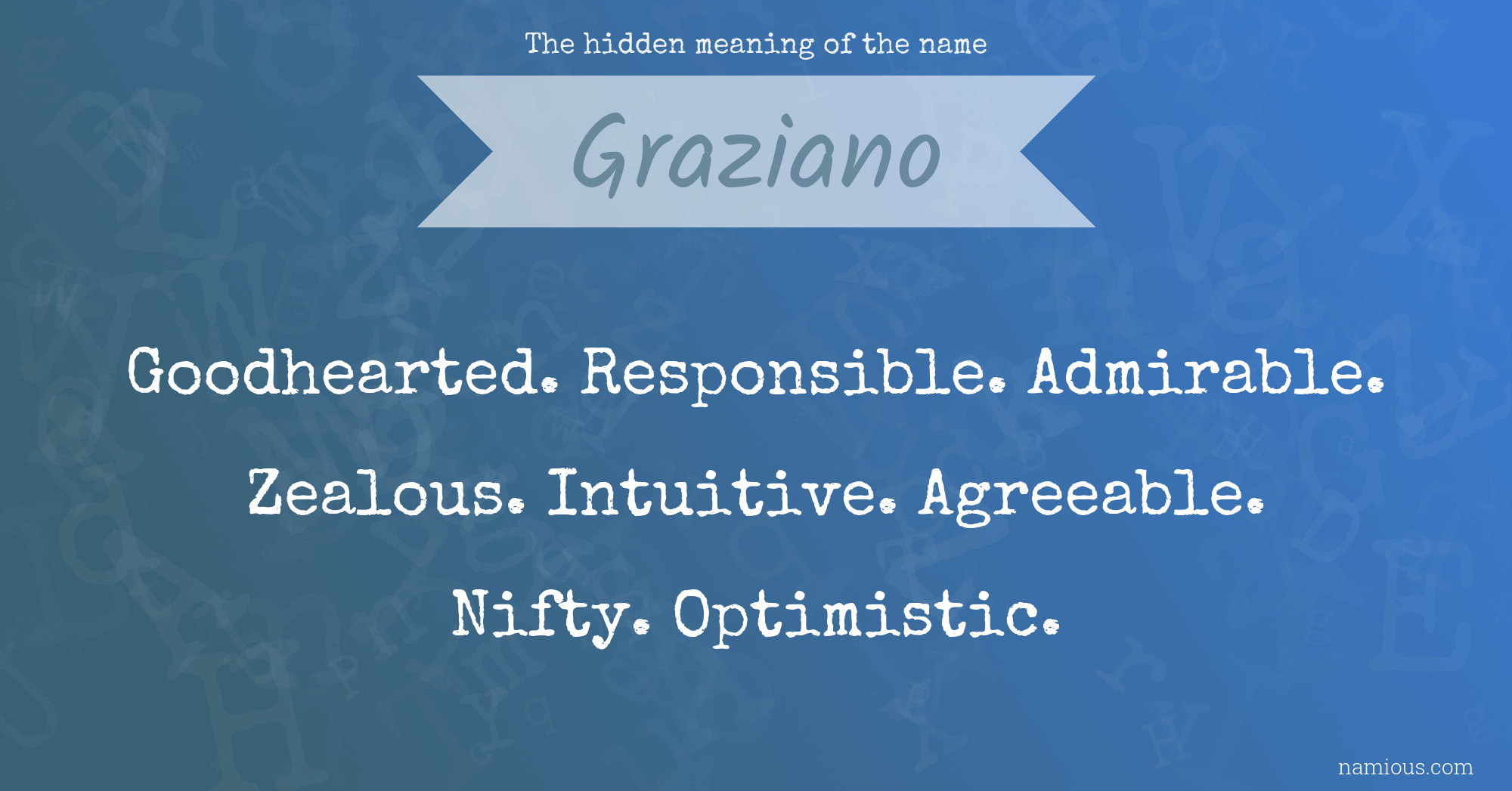 The hidden meaning of the name Graziano