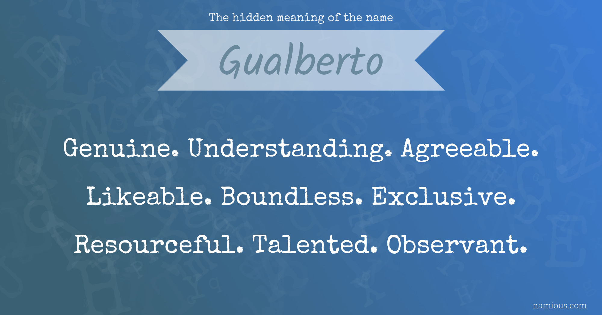 The hidden meaning of the name Gualberto