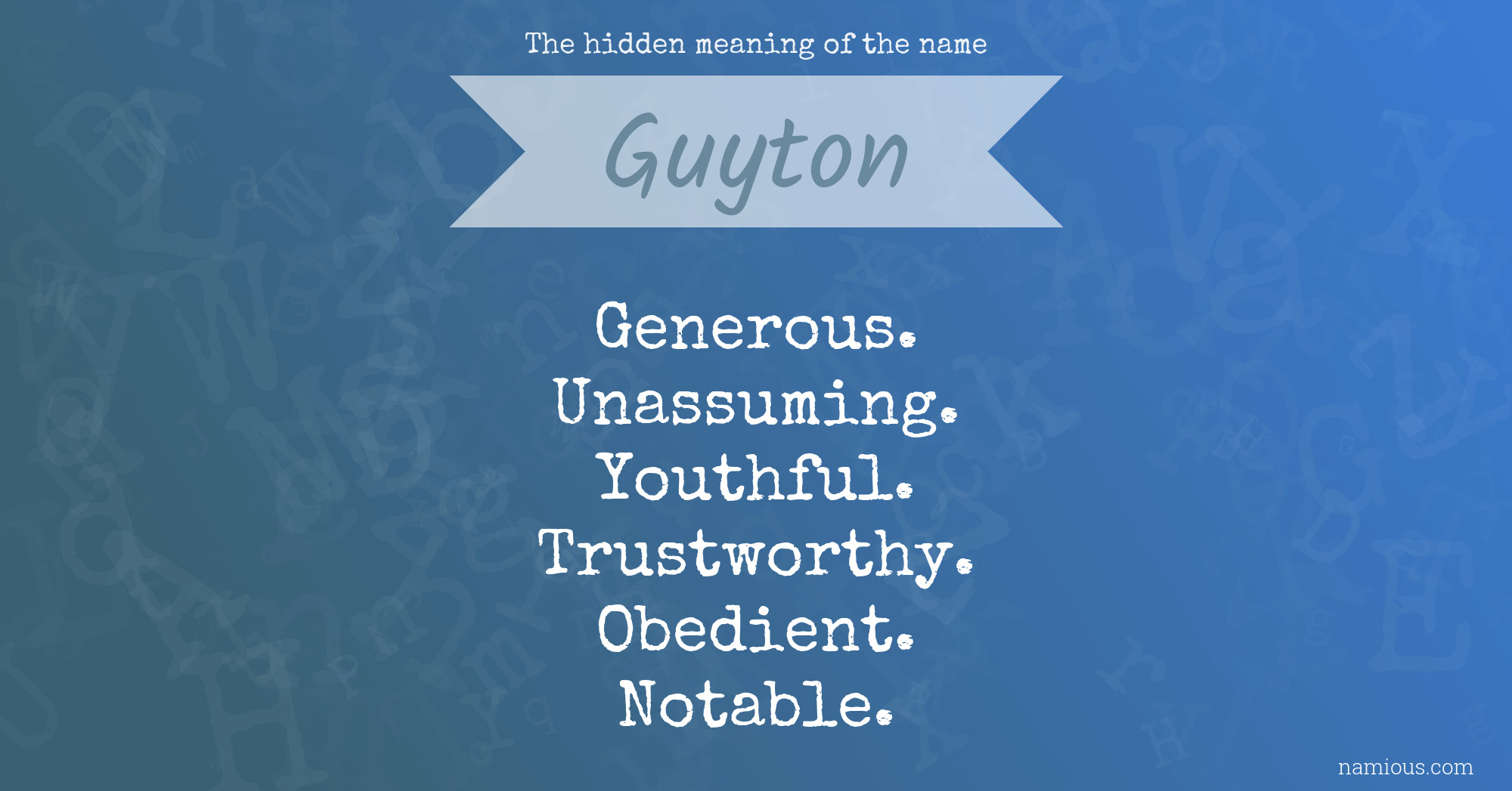 The hidden meaning of the name Guyton