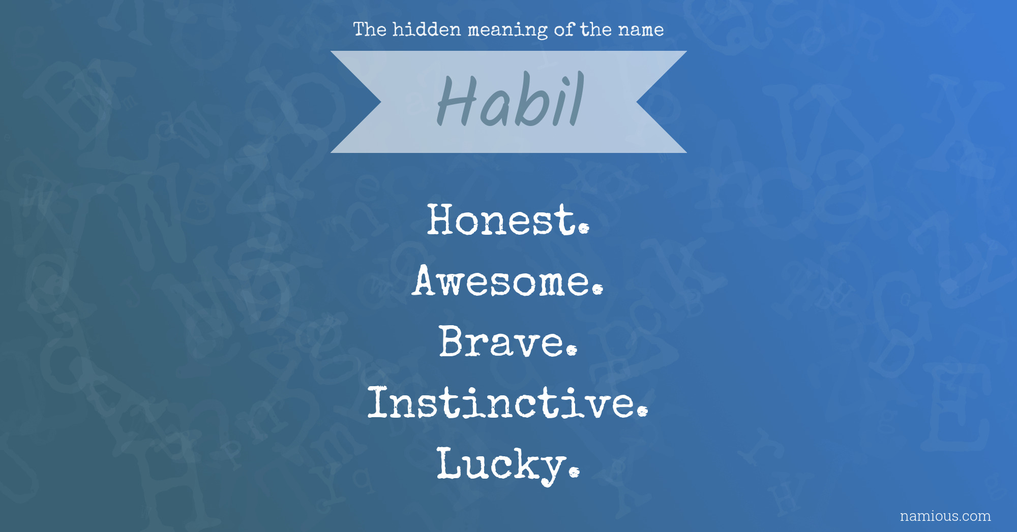 The hidden meaning of the name Habil