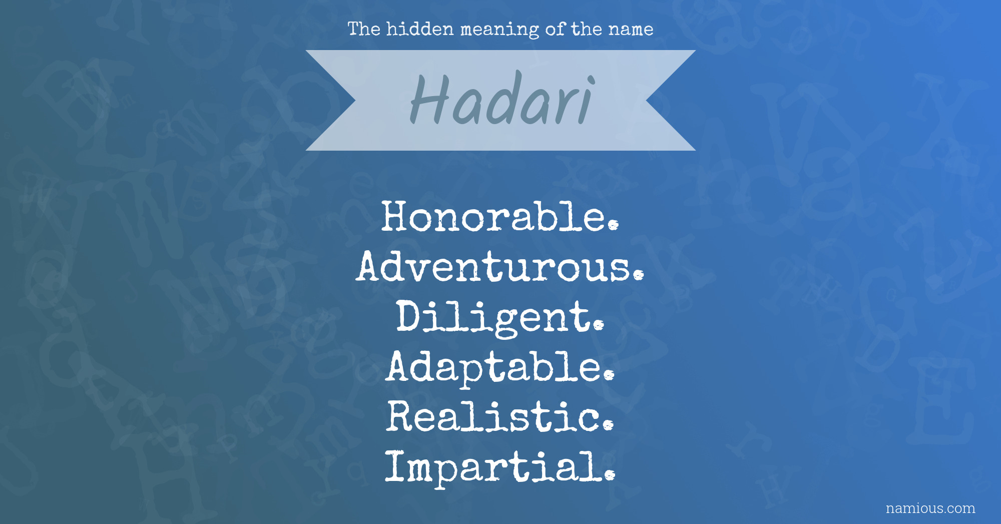 The hidden meaning of the name Hadari