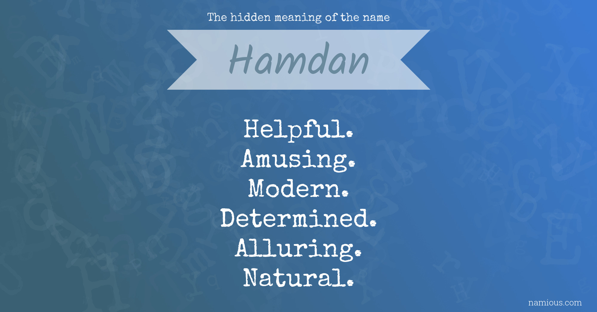 The hidden meaning of the name Hamdan