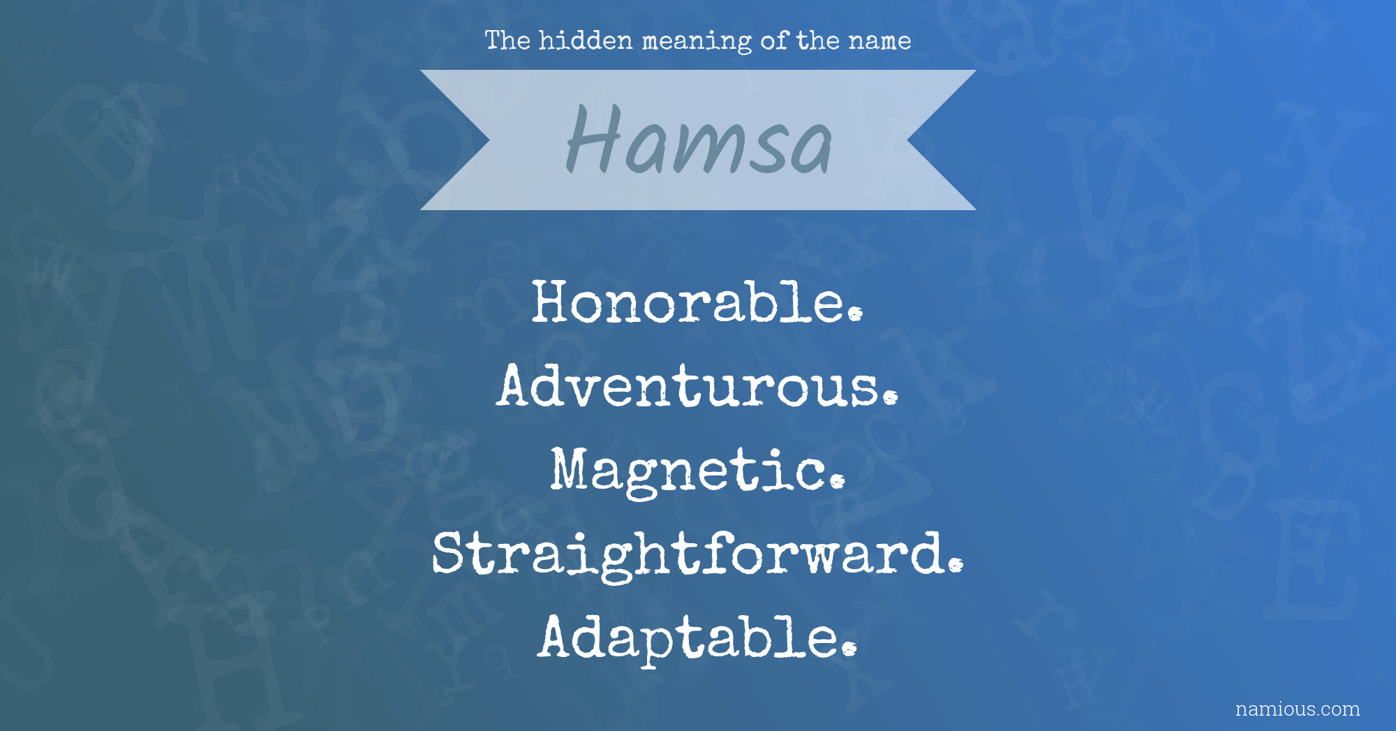 The hidden meaning of the name Hamsa