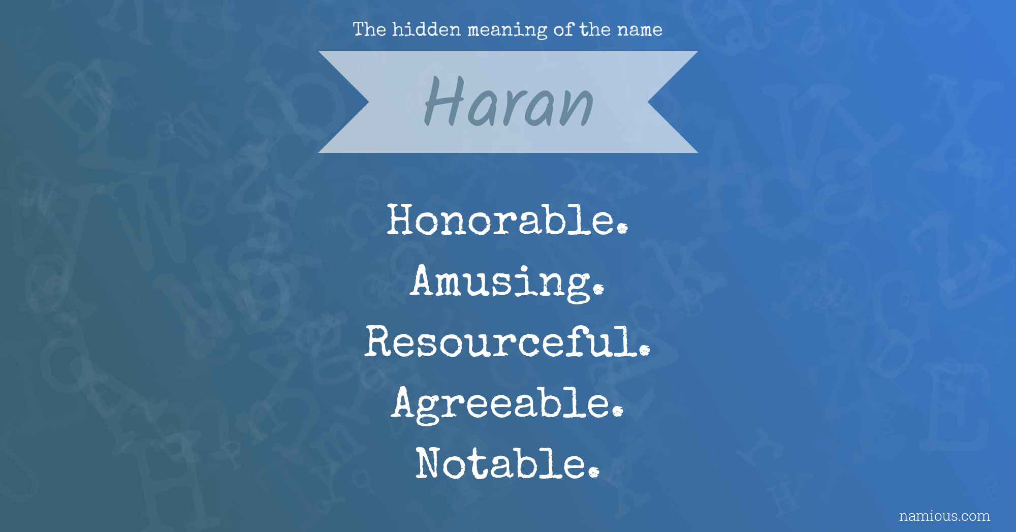 The hidden meaning of the name Haran