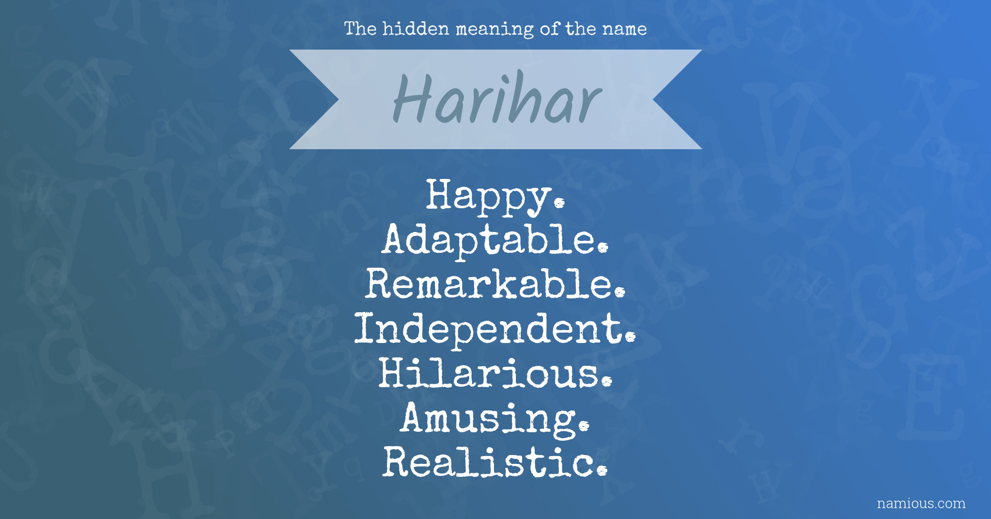 The hidden meaning of the name Harihar