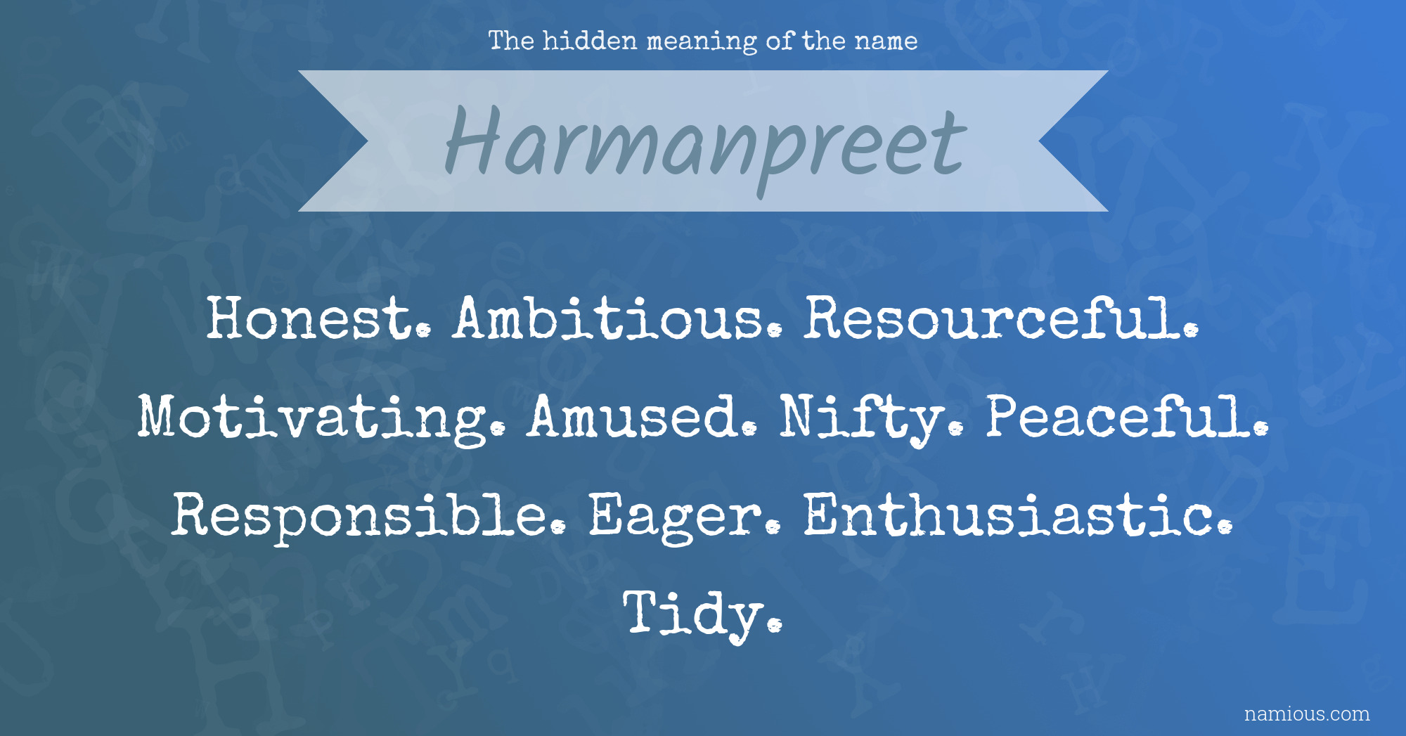 The hidden meaning of the name Harmanpreet