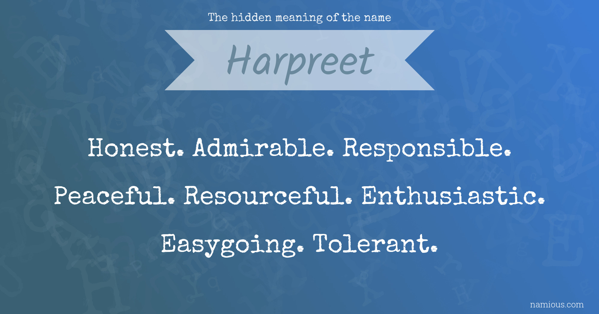 The hidden meaning of the name Harpreet