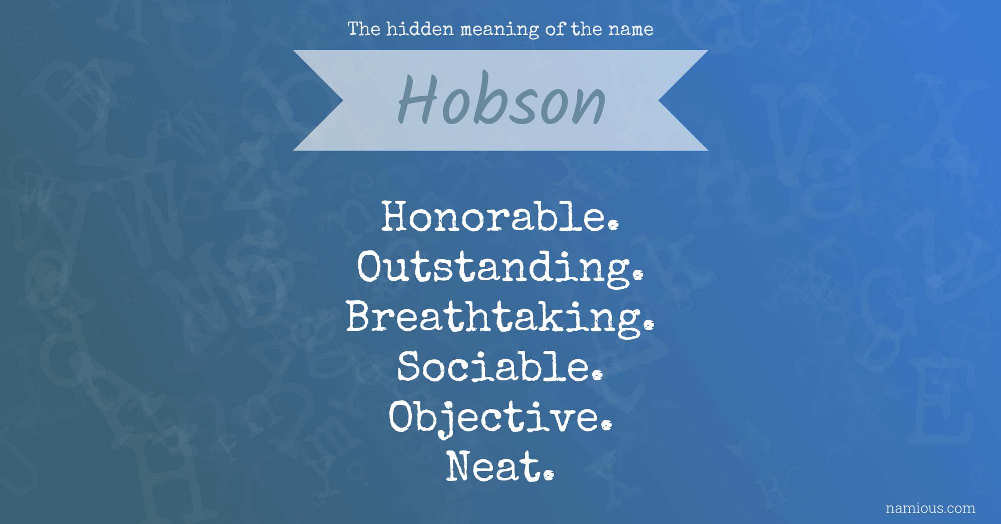 The hidden meaning of the name Hobson