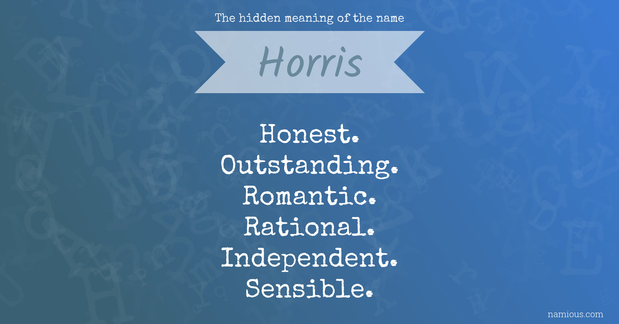 The hidden meaning of the name Horris