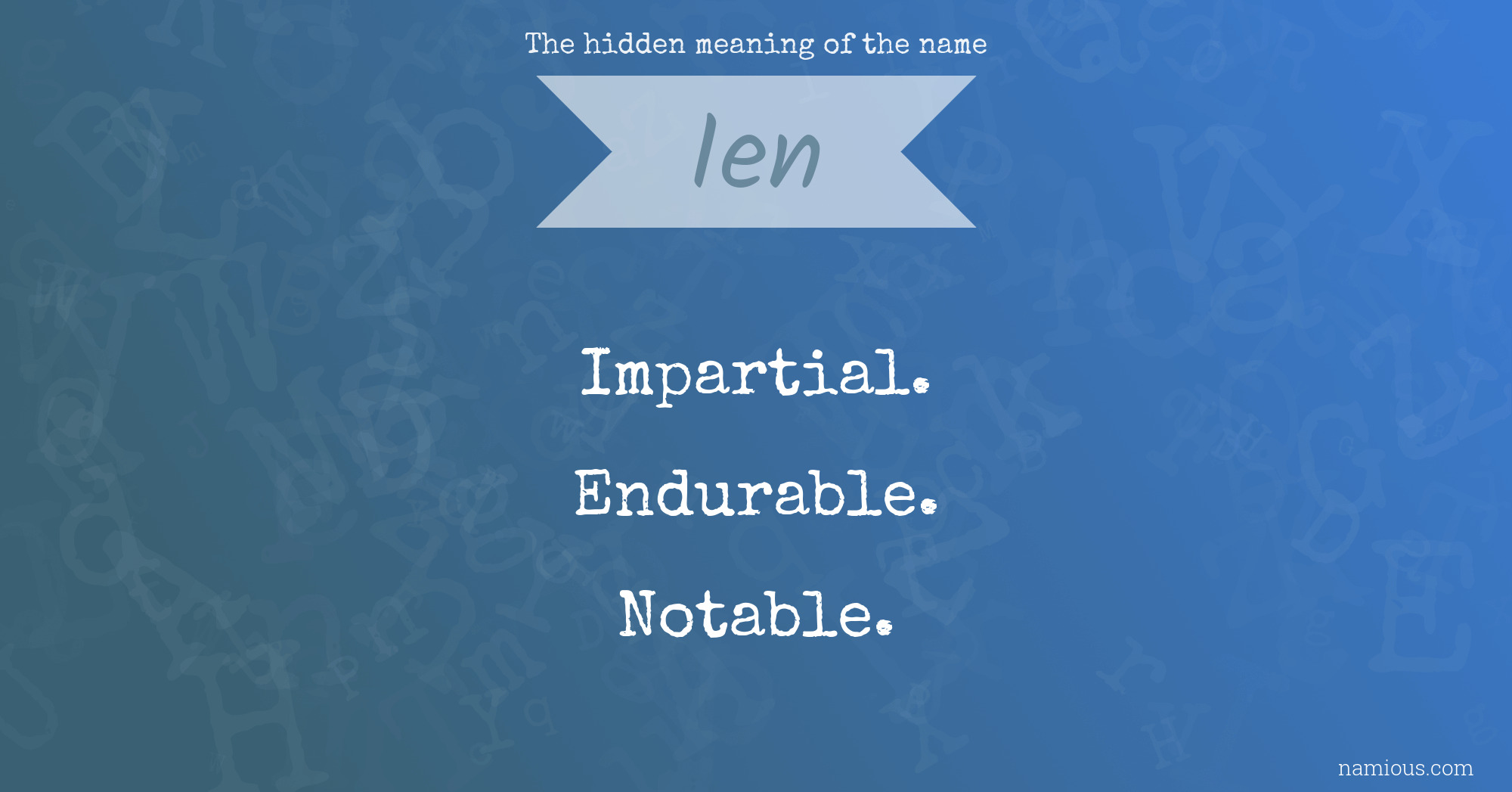 The hidden meaning of the name Ien