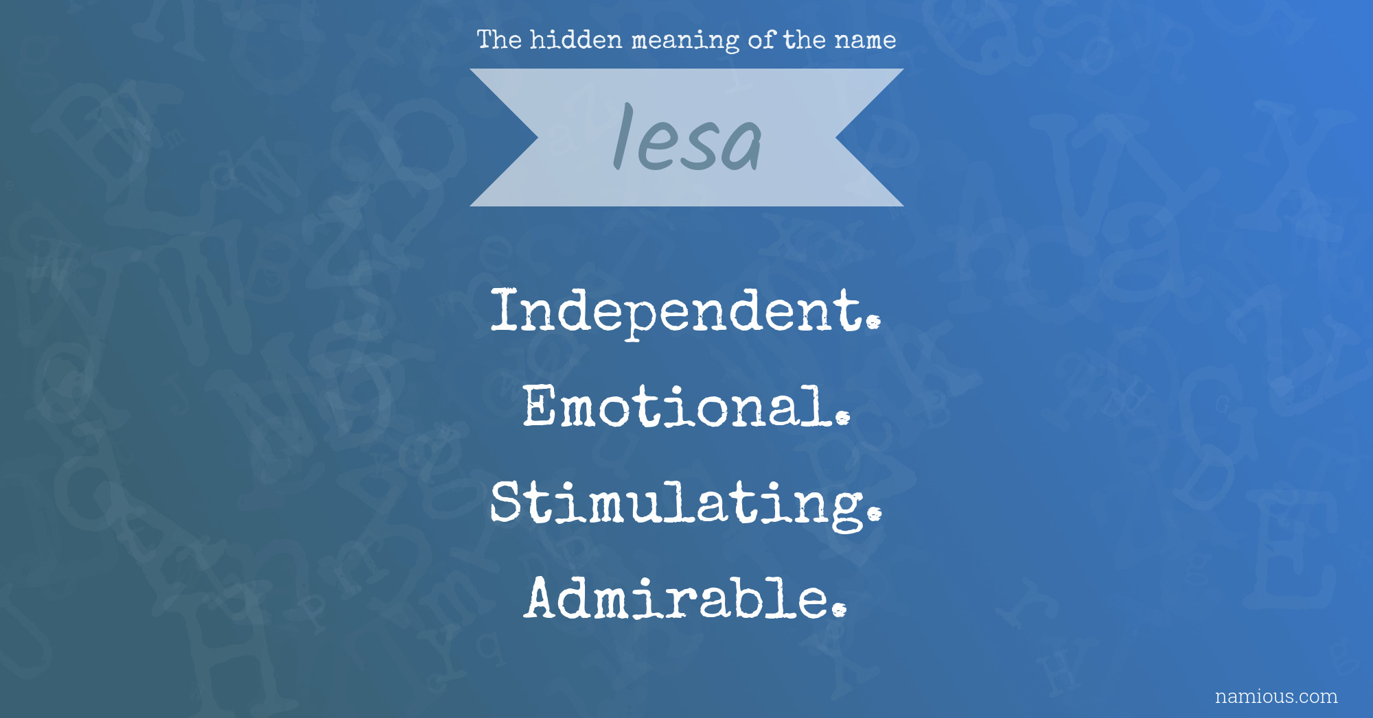 The hidden meaning of the name Iesa