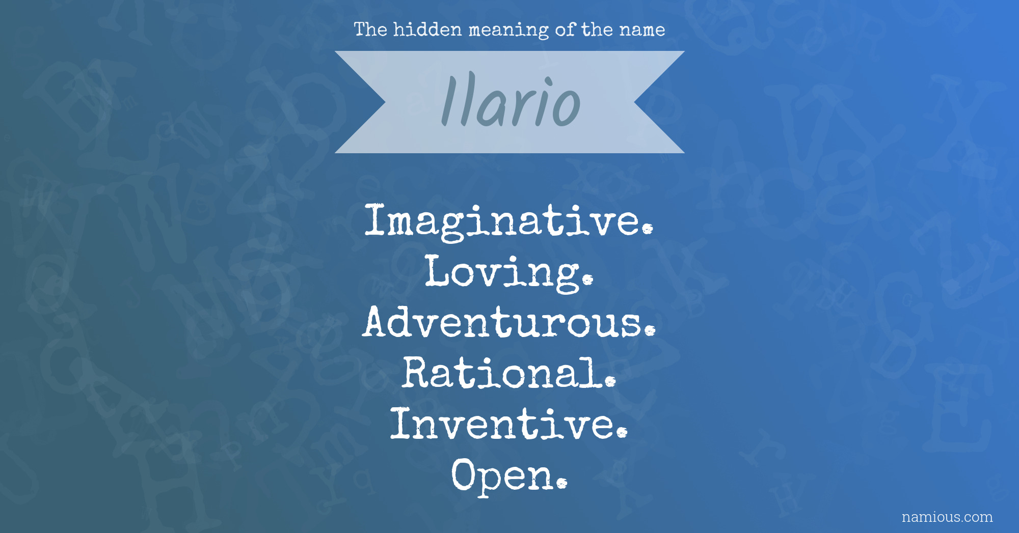 The hidden meaning of the name Ilario