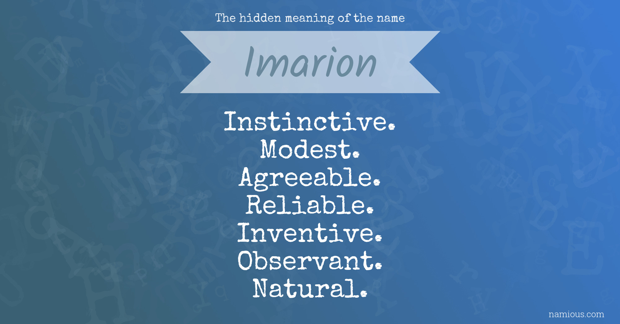 The hidden meaning of the name Imarion