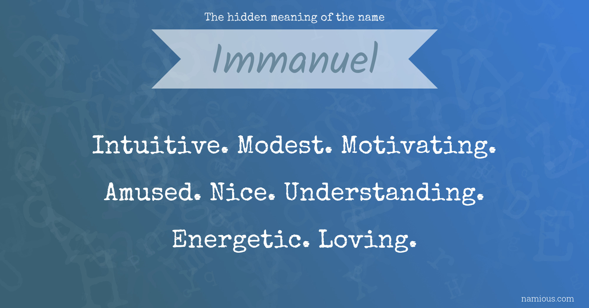 The hidden meaning of the name Immanuel