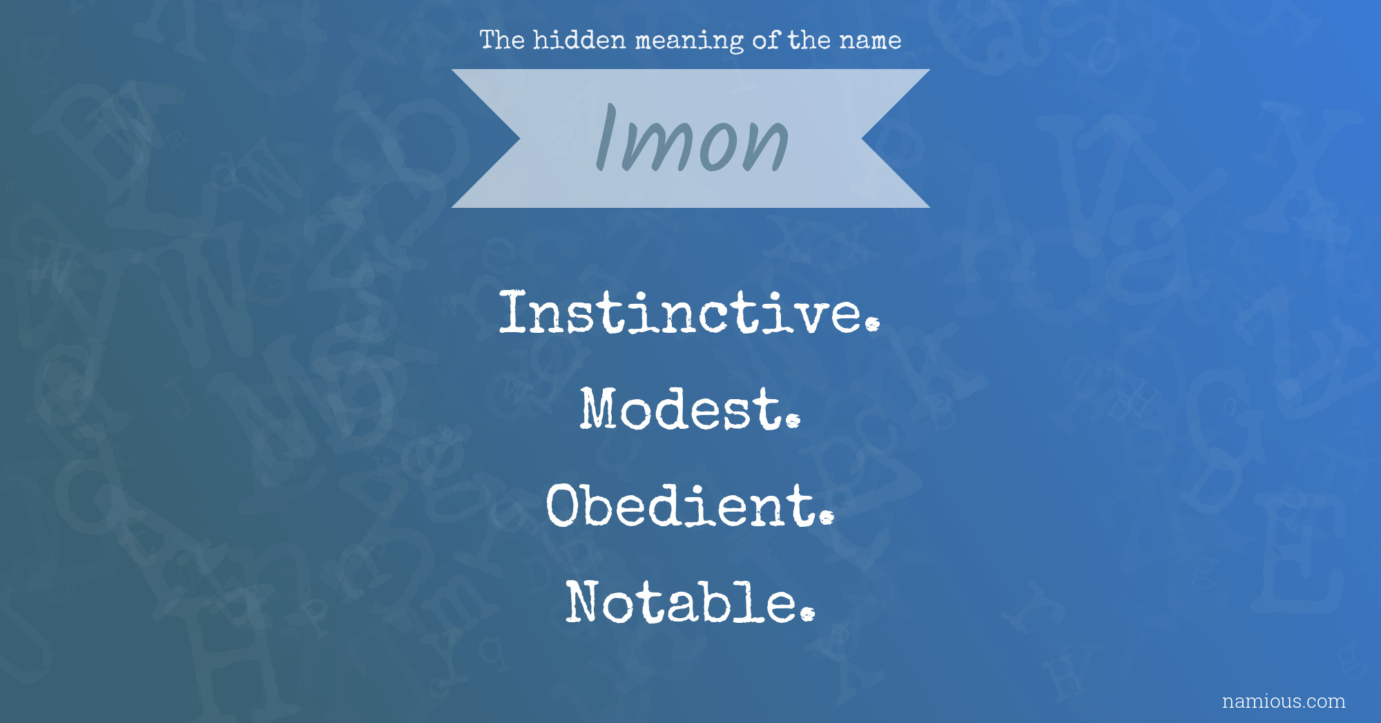 The hidden meaning of the name Imon