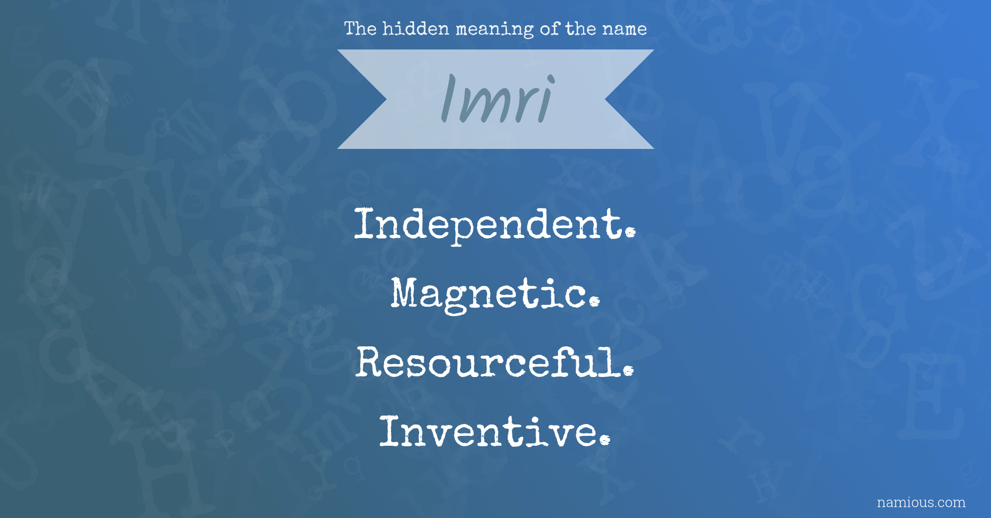 The hidden meaning of the name Imri