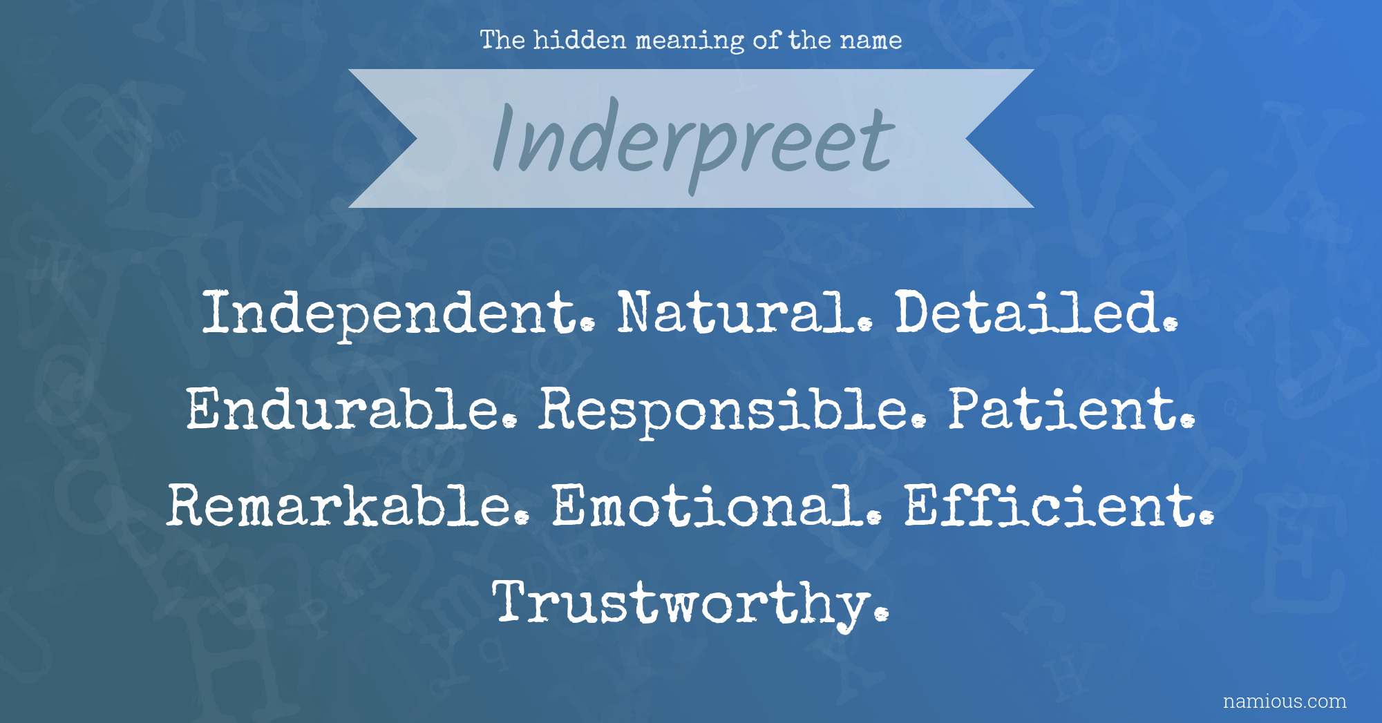 The hidden meaning of the name Inderpreet