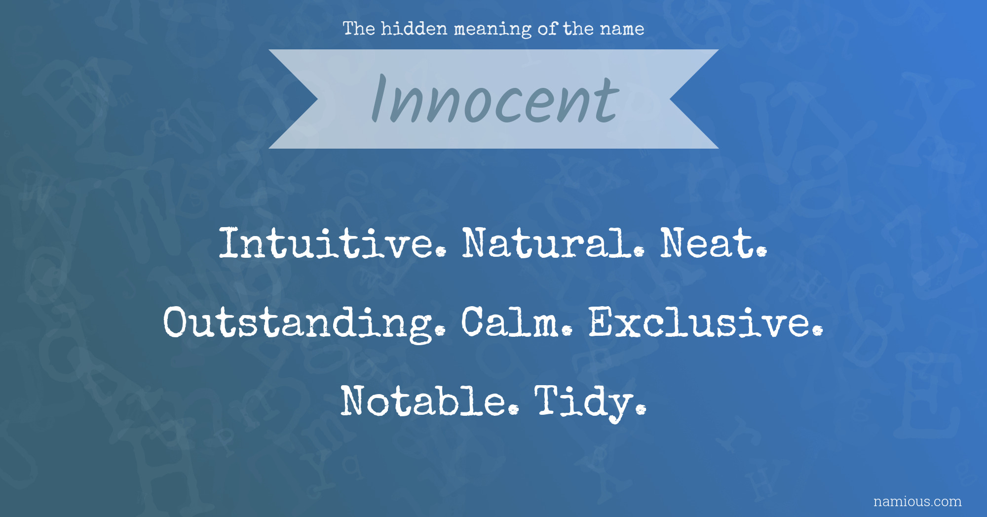 The hidden meaning of the name Innocent