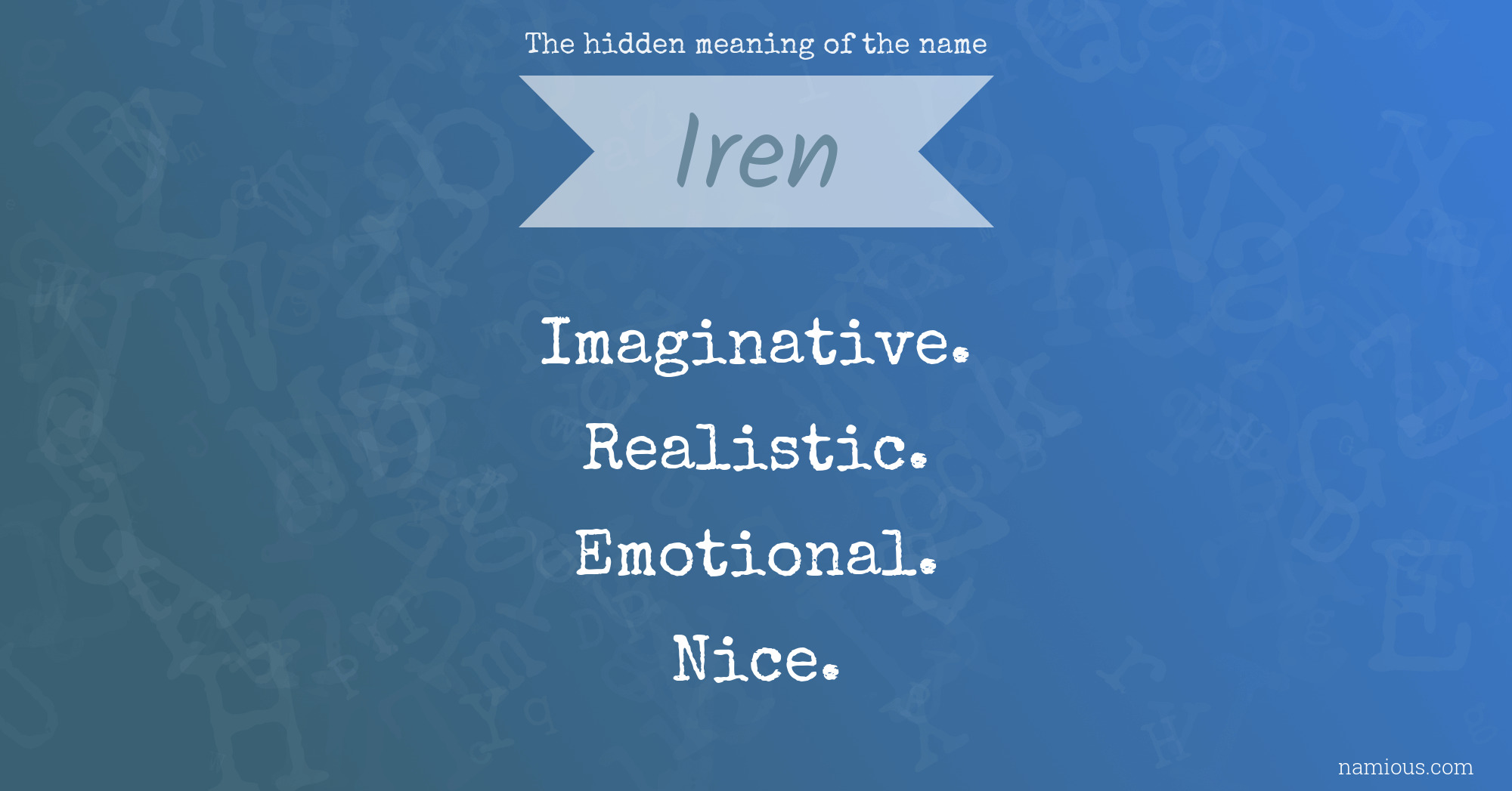 The hidden meaning of the name Iren