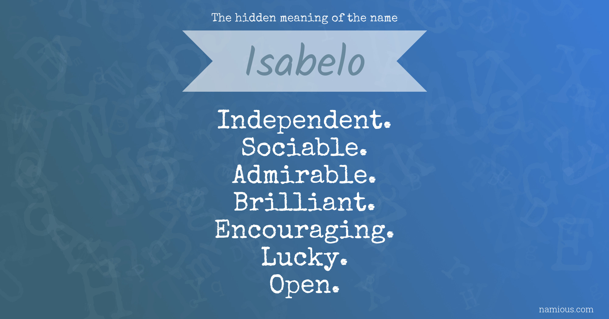 The hidden meaning of the name Isabelo