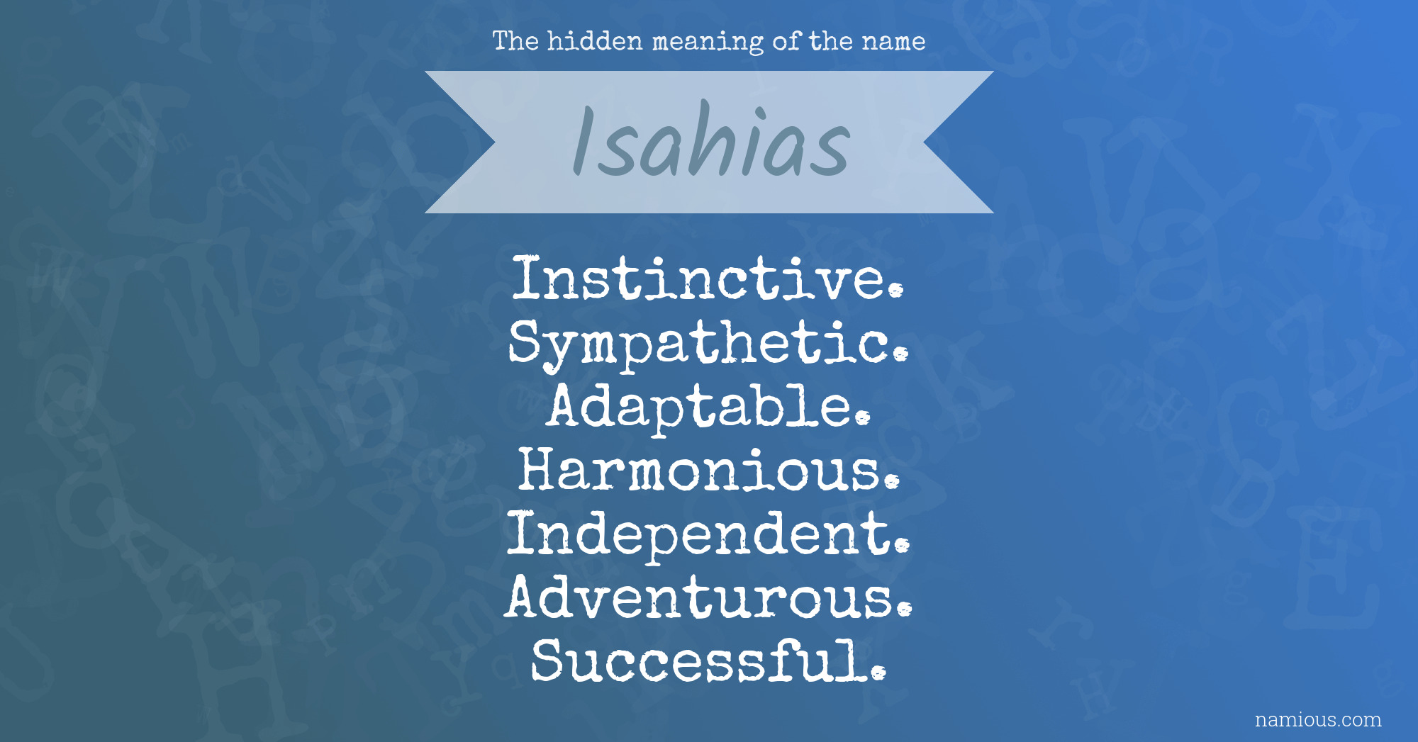 The hidden meaning of the name Isahias