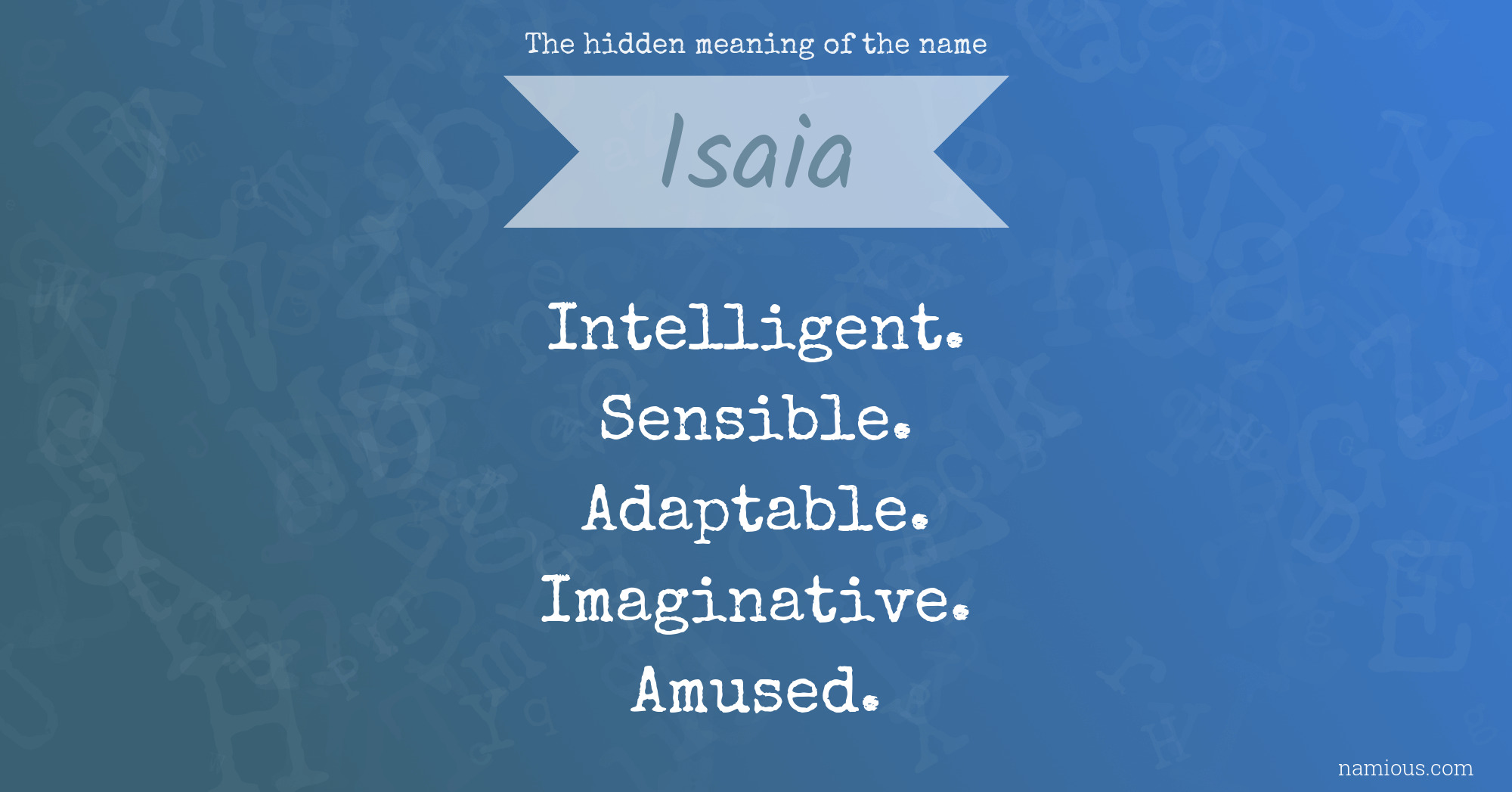 The hidden meaning of the name Isaia