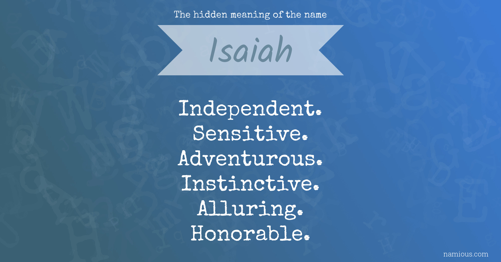 The hidden meaning of the name Isaiah