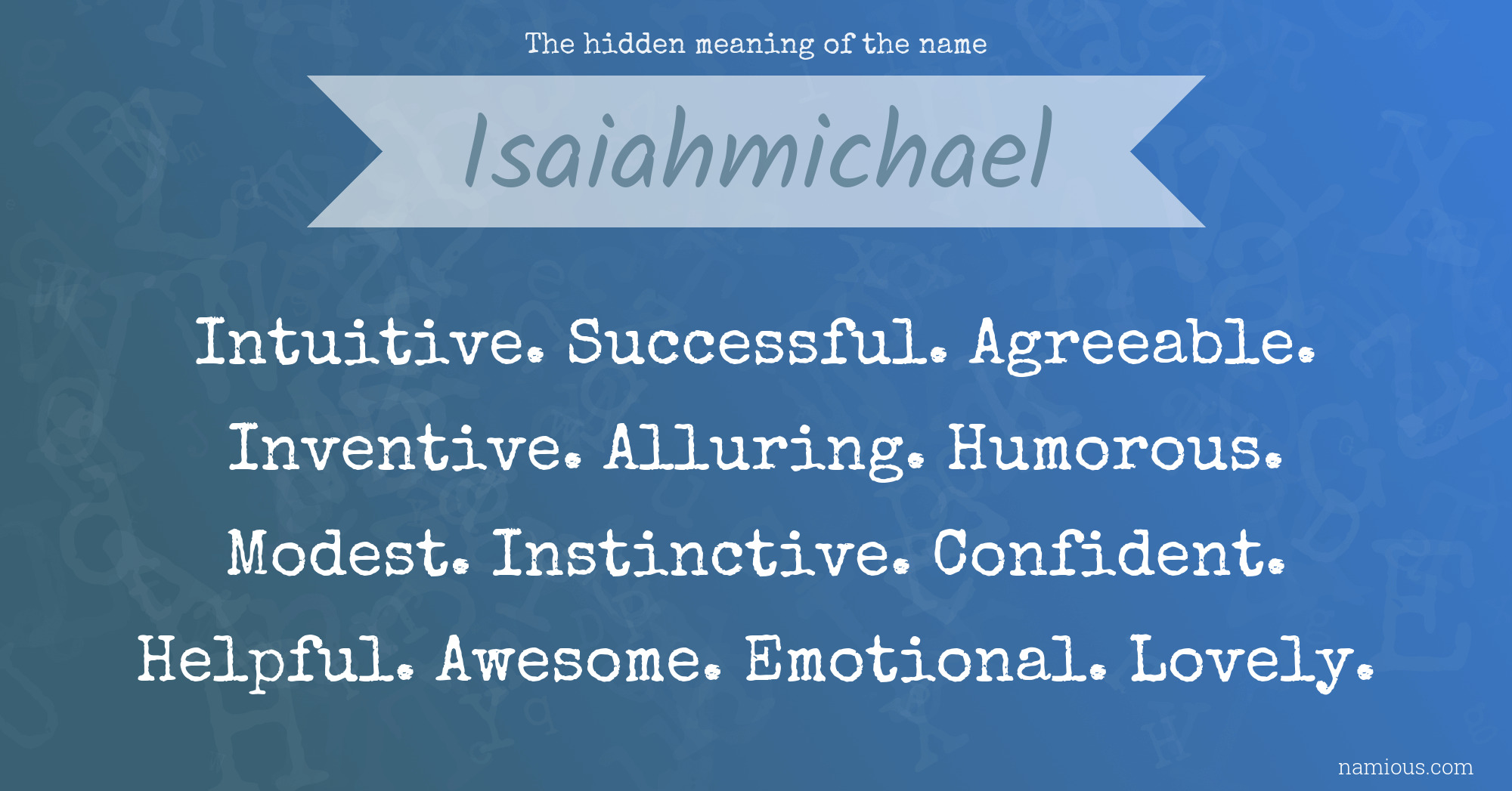 The hidden meaning of the name Isaiahmichael