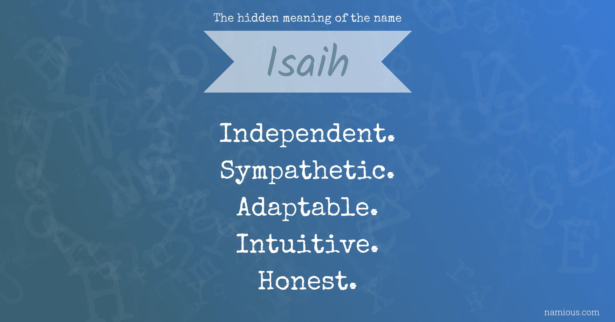 The hidden meaning of the name Isaih