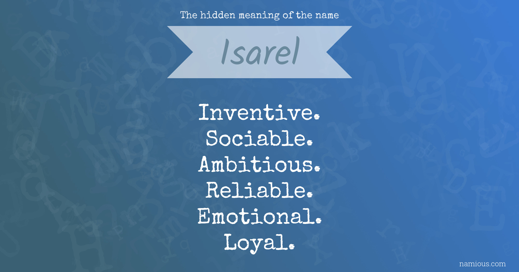 The hidden meaning of the name Isarel