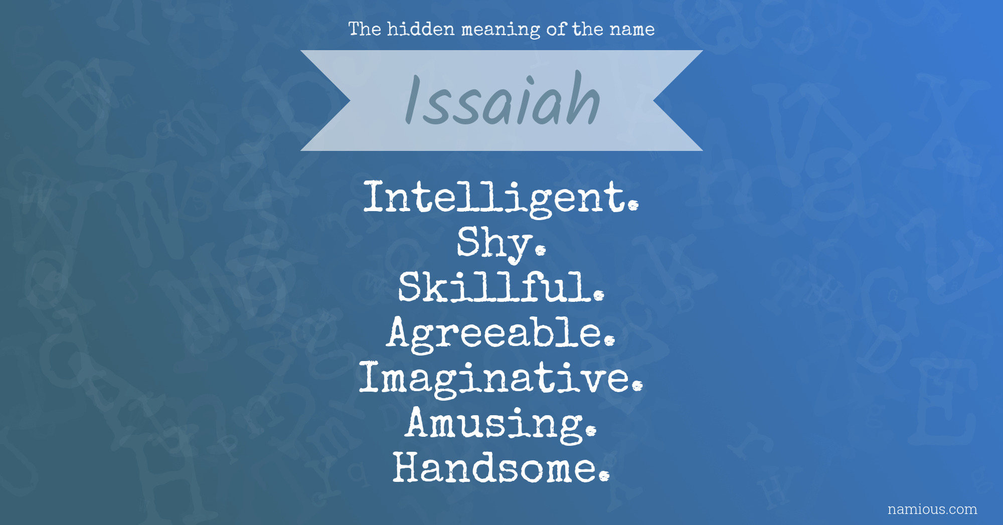 The hidden meaning of the name Issaiah