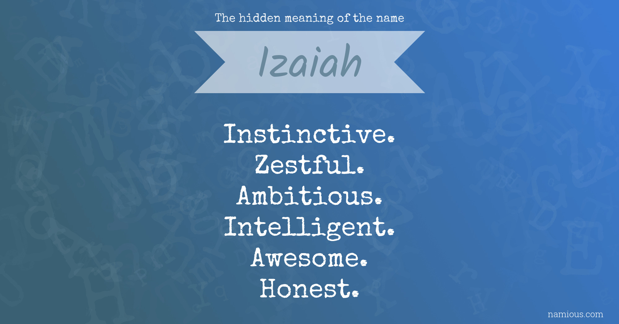 The hidden meaning of the name Izaiah