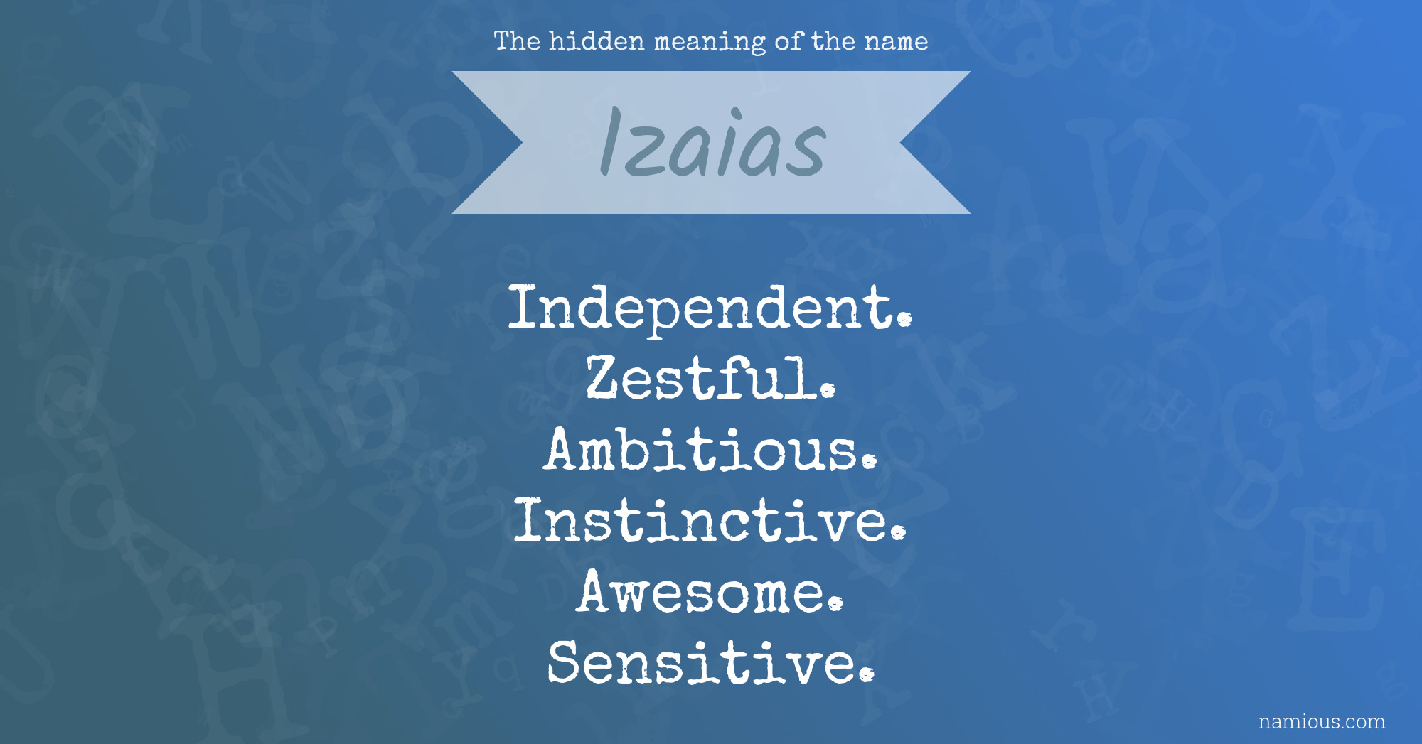 The hidden meaning of the name Izaias