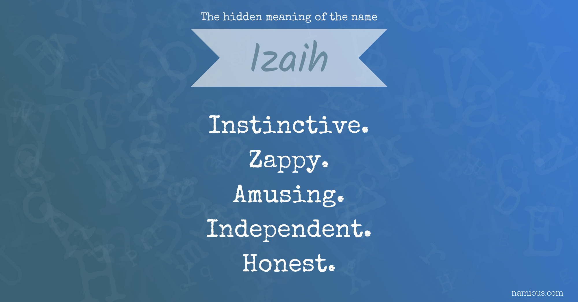 The hidden meaning of the name Izaih