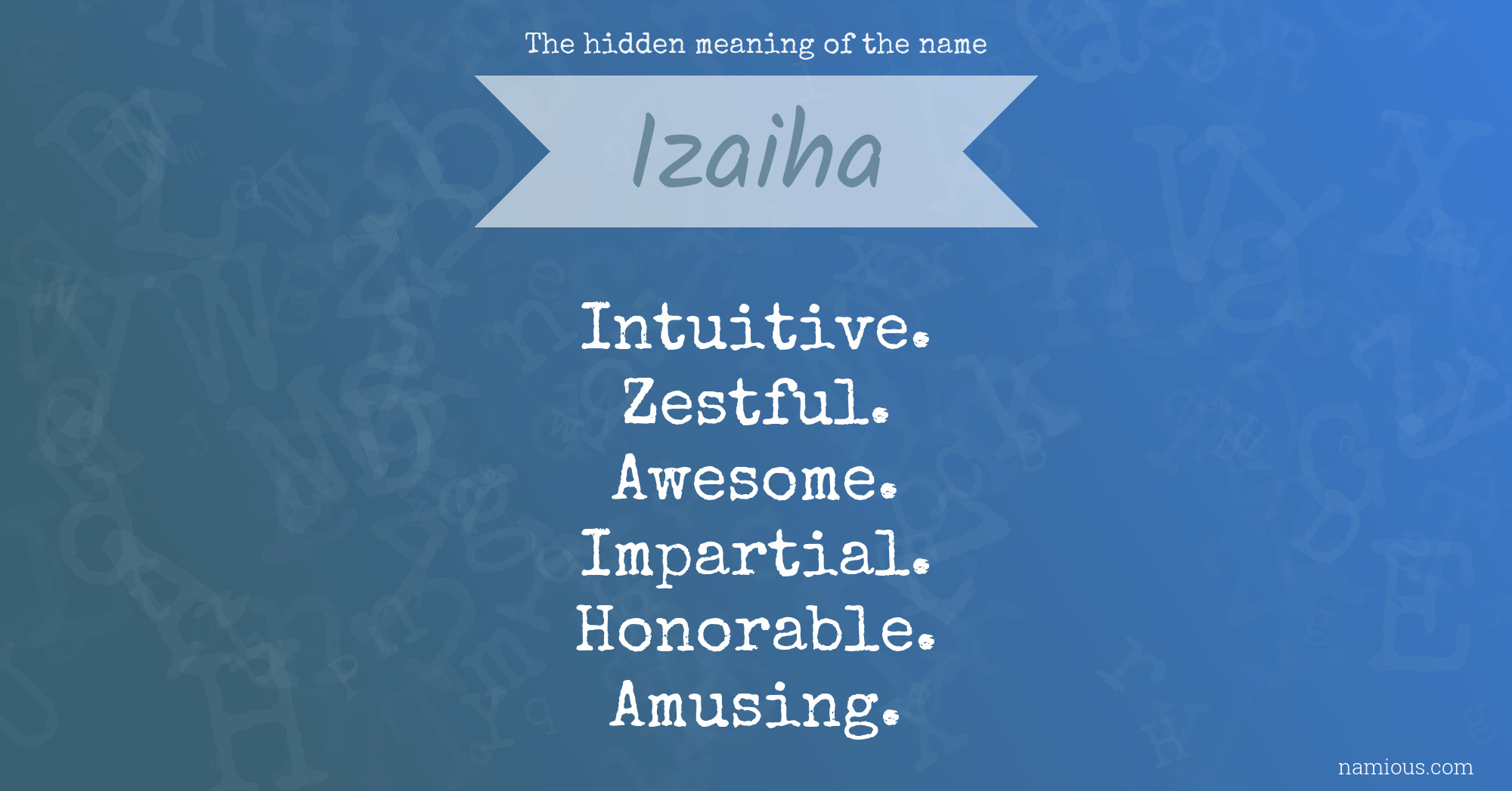 The hidden meaning of the name Izaiha