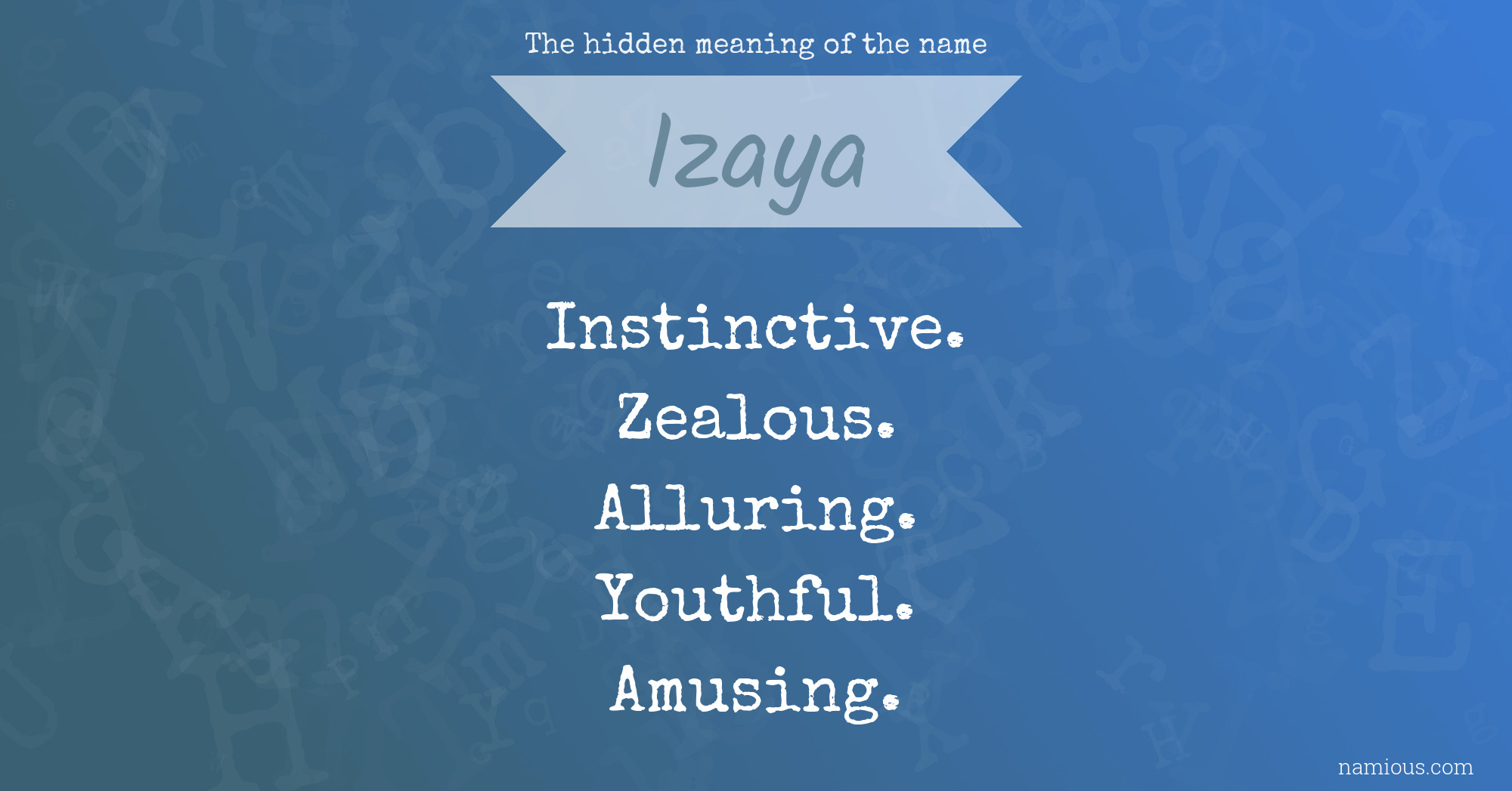 The hidden meaning of the name Izaya