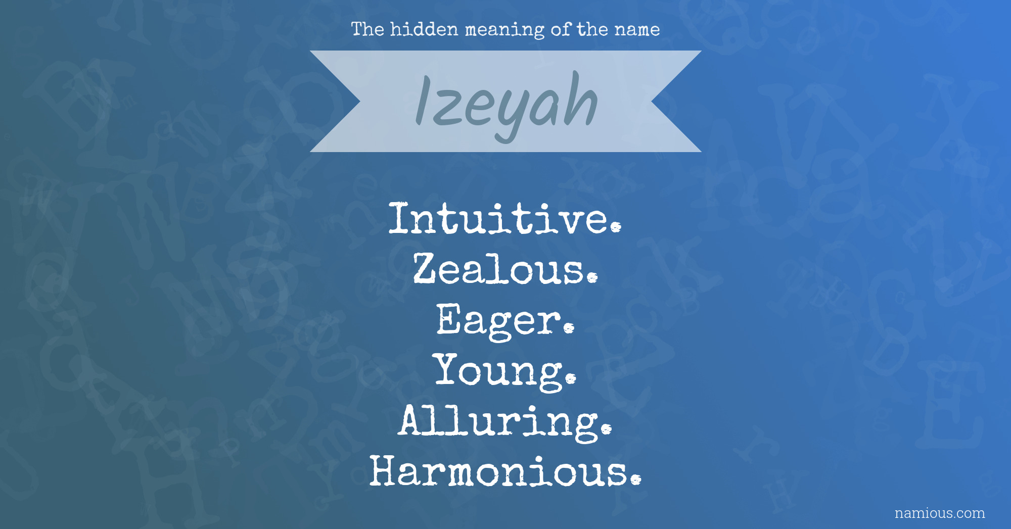 The hidden meaning of the name Izeyah